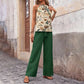 Women's 2 Piece Outfits Summer Casual Sleeveless Halter Neck Crop Tops Wide Leg Pants Set